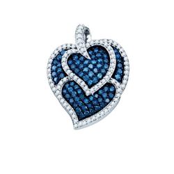 10K White-gold 1.05CTW BLUE DIAMOND LADIES FASHION PEND