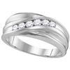 Image 1 : 10KT White Gold 0.33CTW-Diamond MENS FASHION BAND