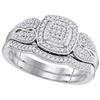 Image 1 : 10KT White Gold 0.33CTW DIAMOND MICRO-PAVE BRIDAL SET