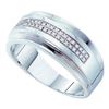 Image 1 : 10KT White Gold 0.15C DIAMOND MICRO PAVE MENS BAND