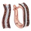 Image 1 : 10KT White Gold 0.25CTW DIAMOND MICRO-PAVE HOOPS