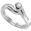 Image 1 : 10KT White Gold 0.28CTW DIAMOND FASHION RING