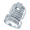 925 Sterling Silver White 0.58CTW DIAMOND FASHION TRIO