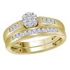 10kt Yellow Gold Womens Round Diamond Cluster Bridal We