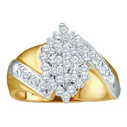 10KT Yellow Gold 0.50CTW DIAMOND CLUSTER RING