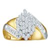 Image 1 : 10KT Yellow Gold 0.50CTW DIAMOND CLUSTER RING