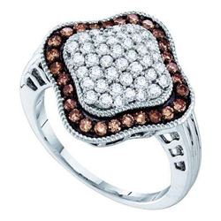 10KT White Gold 1.00CTW COGNAC DIAMOND LADIES FASHION R