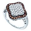 Image 1 : 10KT White Gold 1.00CTW COGNAC DIAMOND LADIES FASHION R
