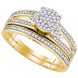 10K Yellow-gold 0.33CT DIAMOND MICRO-PAVE BRIDAL SET