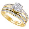 Image 1 : 10K Yellow-gold 0.33CT DIAMOND MICRO-PAVE BRIDAL SET