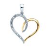 Sterling Silver Womens Round Diamond Two-tone Heart Pen