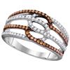 Image 1 : 10KT White Gold 0.45CTW COGNAC DIAMOND FASHION RING