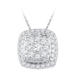 10KT White Gold 0.50CTW DIAMOND FASHION PENDANT