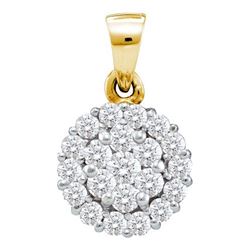 14KT Yellow Gold 0.50CTW DIAMOND FLOWER PENDANT