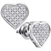 Image 1 : 925 Sterling Silver White 0.15CTW DIAMOND HEART EARRING