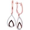 Image 1 : 10KT Rose Gold 0.25CTW RED DIAMOND FASHION EARRING