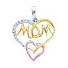 925 Sterling Silver White 0.07CTW DIAMOND "MOM" PENDANT