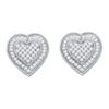 Image 1 : 10KT White Gold 0.33CTW DIAMOND HEART EARRING