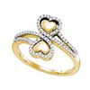 Image 1 : 10K Yellow-gold 0.25CT DIAMOND HEART RING