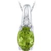 Image 1 : Sterling Silver Womens Oval Lab-Created Green Peridot S