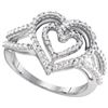 Image 1 : 925 Sterling Silver White 0.05CTW DIAMOND FASHION RING