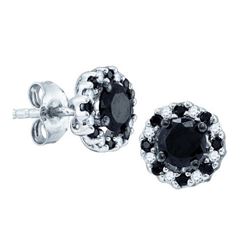 10KT White Gold 1.00CTW BLACK DIAMOND FASHION EARRINGS