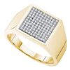 10K Yellow-gold 0.35CTW DIAMOND MICRO PAVE MENS RING
