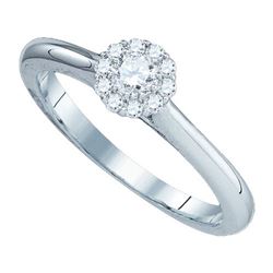 10KT White Gold 0.25CTW DIAMOND FLOWER RING