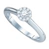 Image 1 : 10KT White Gold 0.25CTW DIAMOND FLOWER RING