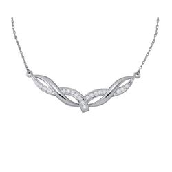 10KT White Gold 0.33CTW ROUN DIAMOND LADIES FASHION NEC