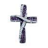 Image 1 : 10KT White Gold 0.57CTW COGNAC DIAMOND  CROSS PENDANT