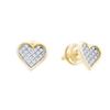 Image 1 : 925 Sterling Silver Yellow 0.10CTW DIAMOND HEART EARRIN