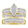 Image 1 : 10KT Yellow Gold 0.28CTW DIAMOND LADIES MICRO PAVE TRIO