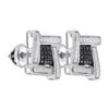 925 Sterling Silver White 0.03CTW DIAMOND MICRO-PAVE EA