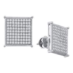 10KT White Gold 0.50CTW DIAMOND MICRO PAVE EARRINGS
