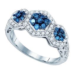 10KT White Gold 0.75CW BLUE DIAMOND FASHION RING