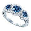 10KT White Gold 0.75CW BLUE DIAMOND FASHION RING