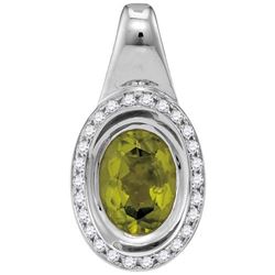 14KT White Gold 0.16CTW-Diamond 1.00(MIN)CT PERIDOT PEN