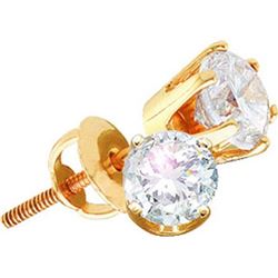 14KT Yellow Gold 0.40CTW-(EXCE) ROUND DIAMOND STUDS