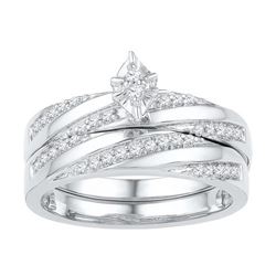 10KT White Gold 0.25CTW DIAMOND BRIDAL SET