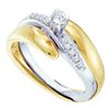 Image 1 : 10KT Yellow Gold Two Tone 0.25CTW DIAMOND LADIES BRIDAL