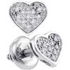 Image 1 : 925 Sterling Silver White 0.05CTW DIAMOND HEART EARRING