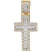 Image 1 : 10kt Yellow Gold Mens Round Diamond Roman Cross Charm P