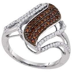 10KT White Gold 0.50CTW COGNAC DIAMOND FASHION RING