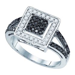 10KT White Gold 0.50CT BLACK DIAMOND FASHION RING