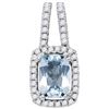 Image 1 : 14KT White Gold 0.18CTW-Diamond 0.72(MIN)CT AQUA PENDAN