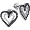 Image 1 : 925 Sterling Silver White 0.05CTW BLACK DIAMOND FASHION