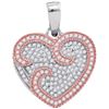 Image 1 : 10KT White Gold Two Tone 0.35CTW DIAMOND HEART PENDANT