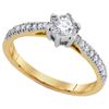 Image 1 : 10KT Yellow Gold 0.33CTW DIAMOND 0.20CT-CRD BRIDAL RING