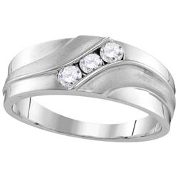 10KT White Gold 0.33CTW-Diamond MENS FASHION BAND